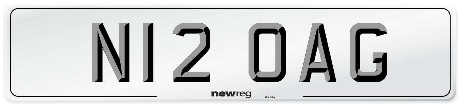 N12 OAG Number Plate from New Reg